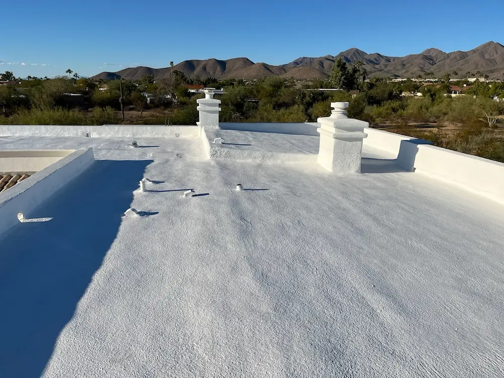 finished flat roof coating